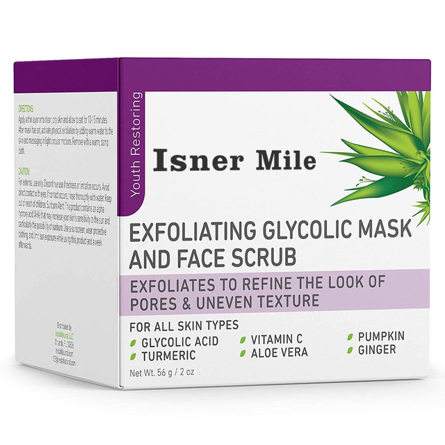 Isner Mile Natural AHA Enzyme Vitamin C Acne Blackhead Exfoliating Glycolic Facial Scrub
