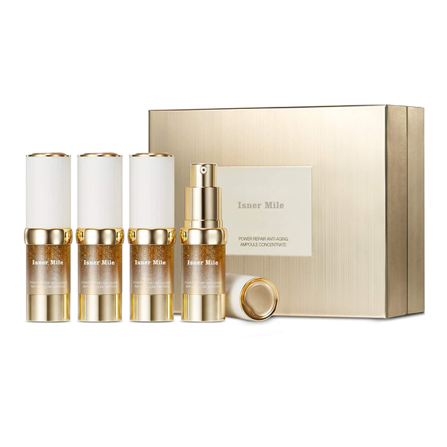 Organic Private Label Concentrated Facial Serum Deep Wrinkle Treatment Antioxidant 24K Gold Skin Care Set