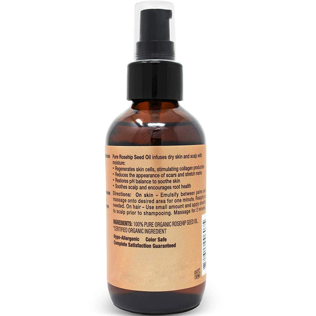 100% Pure Cold Pressed Organic Anti-Aging Moisturizer Herbal Essential Oils Extra Virgin Rosehip Oil