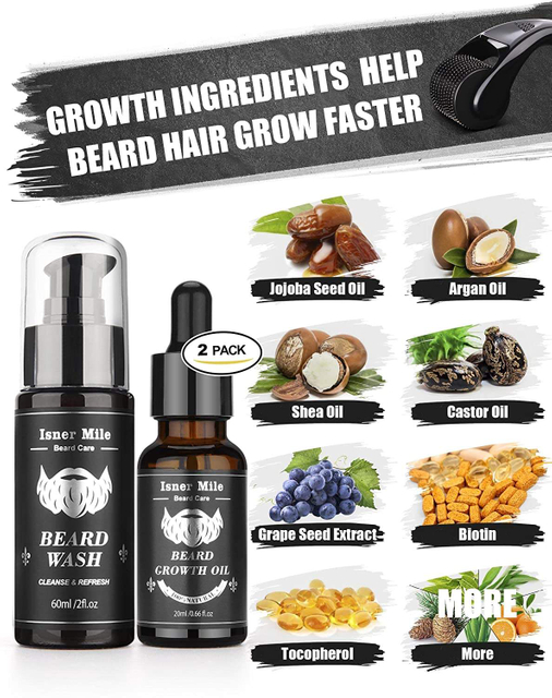OEM Custom Logo Natural Organic Men Beard Oil Beard Growth Kit Vegan Beard Grooming Kit