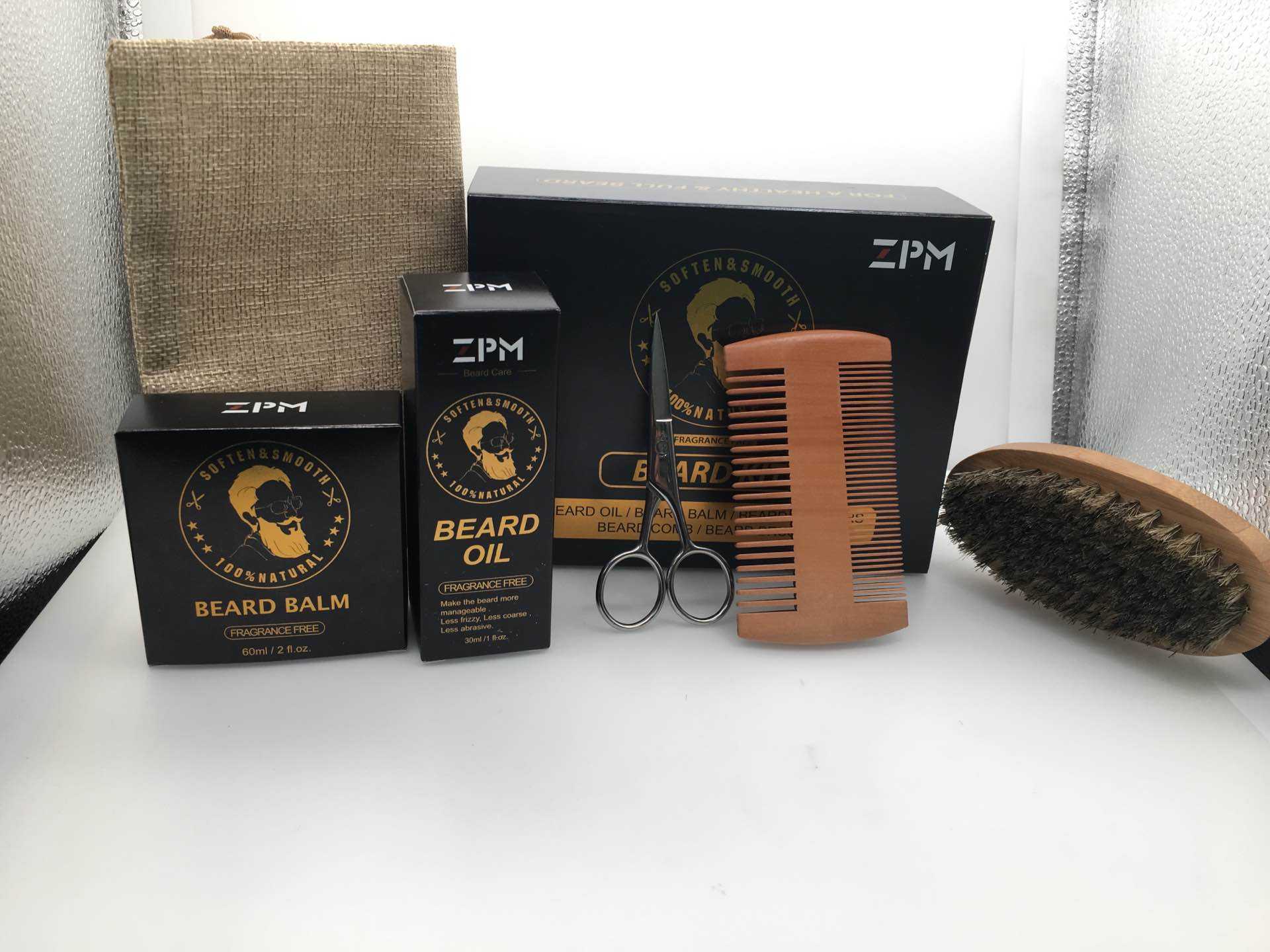 Isner Mile or ZPM brand Beard Balm Wax And Wooden Brush Beard Growth Grooming Kit For Beard Sharper