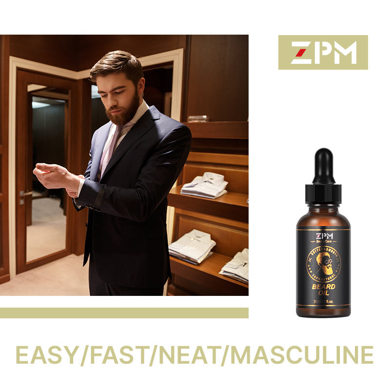 ZPM Men Hair Styler Beard Care Set Straightener Brush Comb Beard Oil Kit