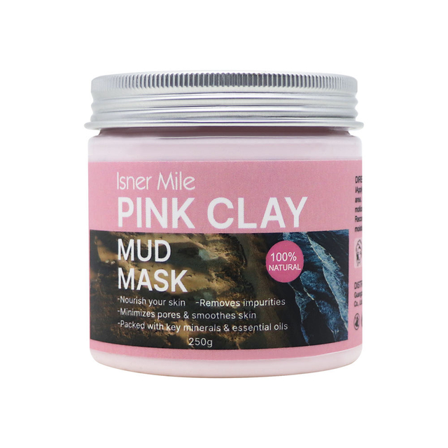 Organic Pink Clay Facial Mask Skin Care Brighten Pore Cleanser Face Mask