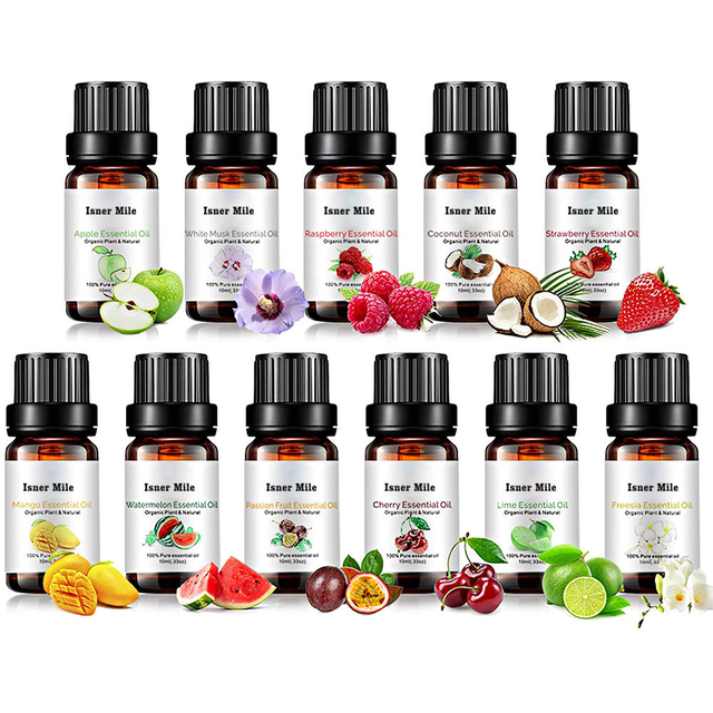 100% Pure Aromatherapy Fruit 10 ml Roller Bottles Diffuser Essential Oil