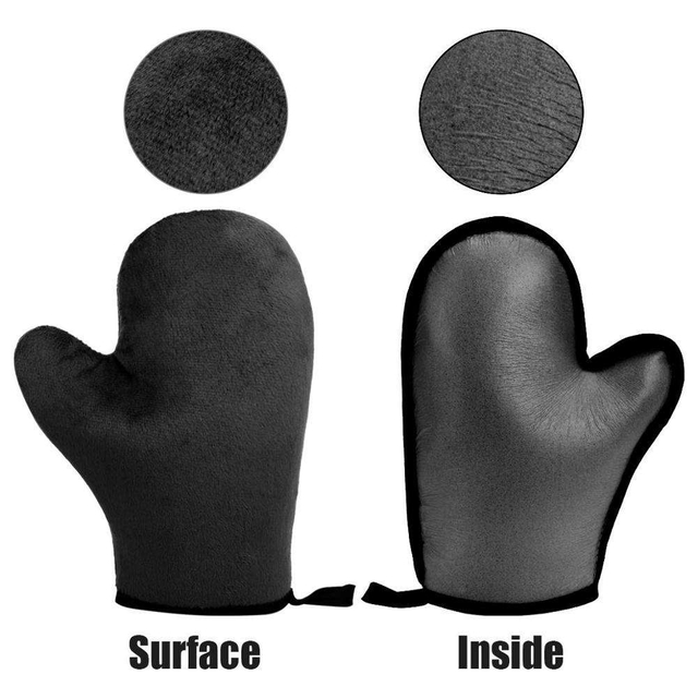 [Isner Mile] OEM/ODM Private label Black Velour Self Tanning Mitt /Black Waterproof Tanning Gloves Self Tools