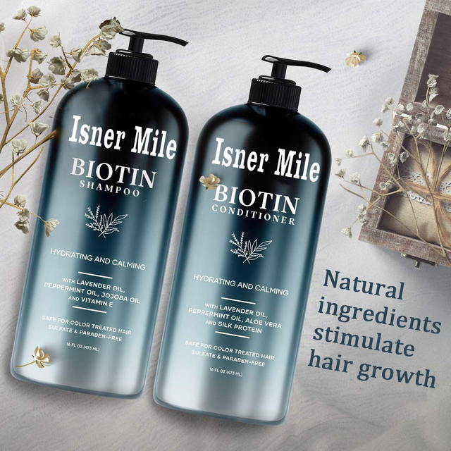 Wholesale Private Label Natural Organic Biotin Shampoo And conditioner Set Anti-Frizz Hair-Loss Prevention Shampoo