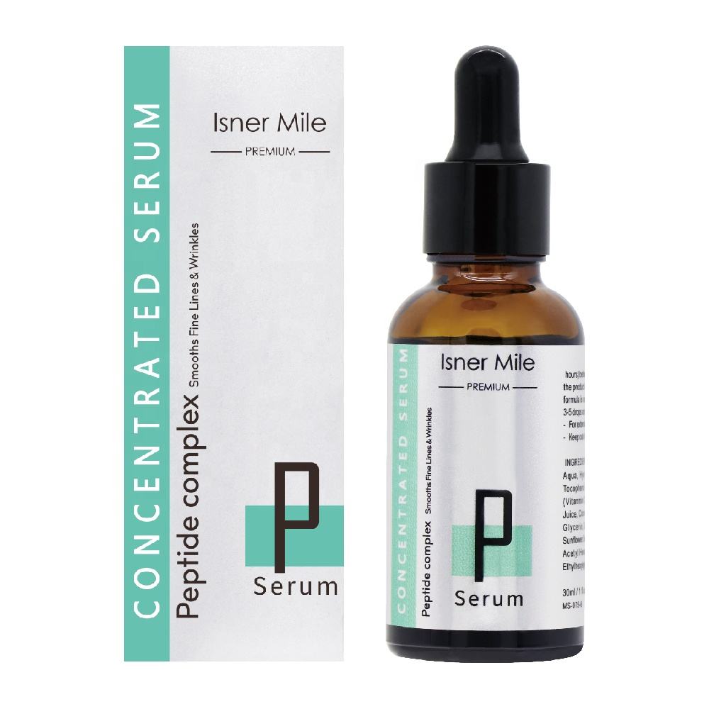 Isner Mile OEM/ODM Wrinkle Moisturizing Whitening Serum Hyaluronic Acid Collagen Anti-Aging Peptides Serum For Face