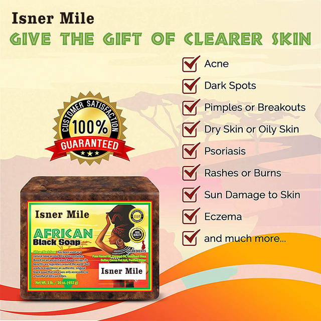 Wholesale Natural Organic Acne Treatment Dark Spot Remover African Black Soap