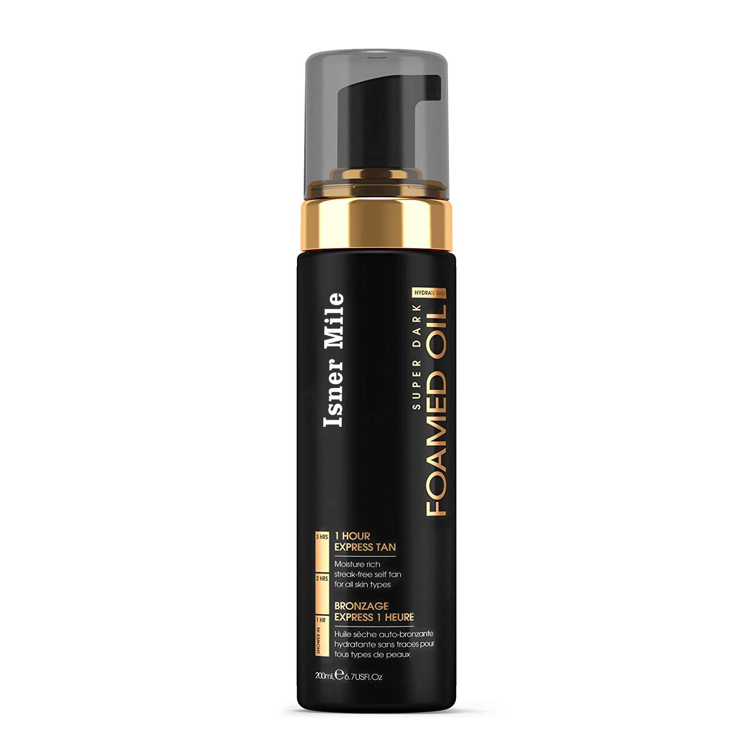 Isner Mile OEM/ODM Black Tanning Mousse Self Tanner Oils Private Label Glowing Dark Body Skin Foamed Oil Sun Indoor Customized