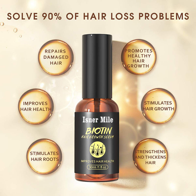 Biotin Treatment Promotes Stimulates Hair Roots Essencial Oil Repairs Damaged Hair Growth Serum