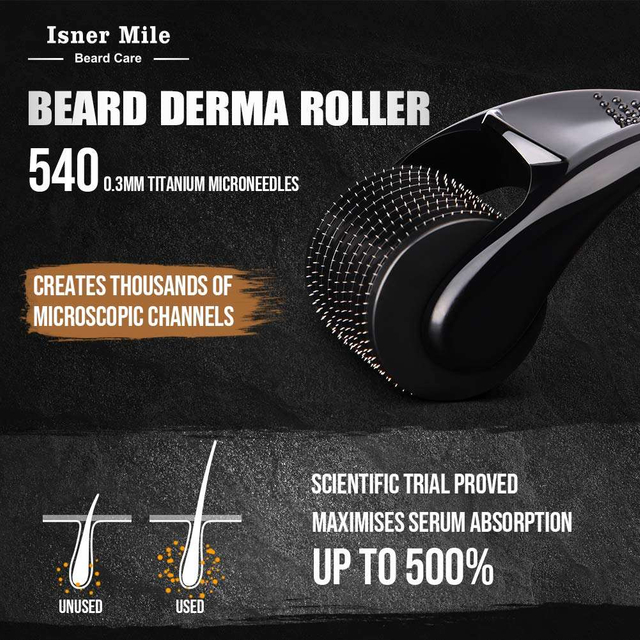 Stimulate Promote Beard Mustache Oil Balm Comb Beard Growth Roller Kit