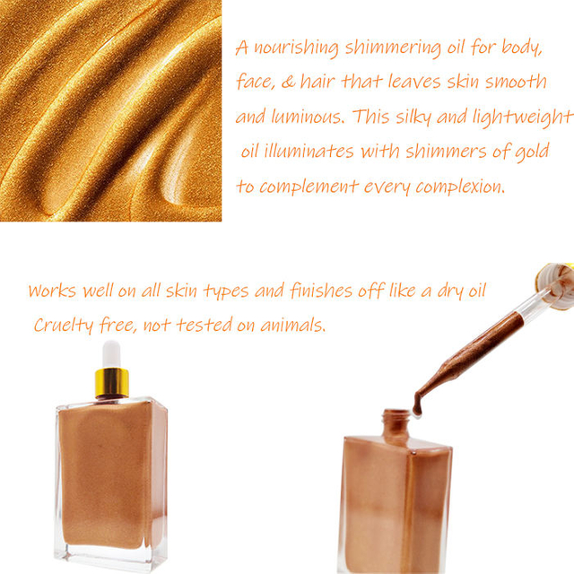 OEM/ODM Private Label Tanning oil shimmering body oil Natural looking dark brown oil Dry quick Salon Self Tanner