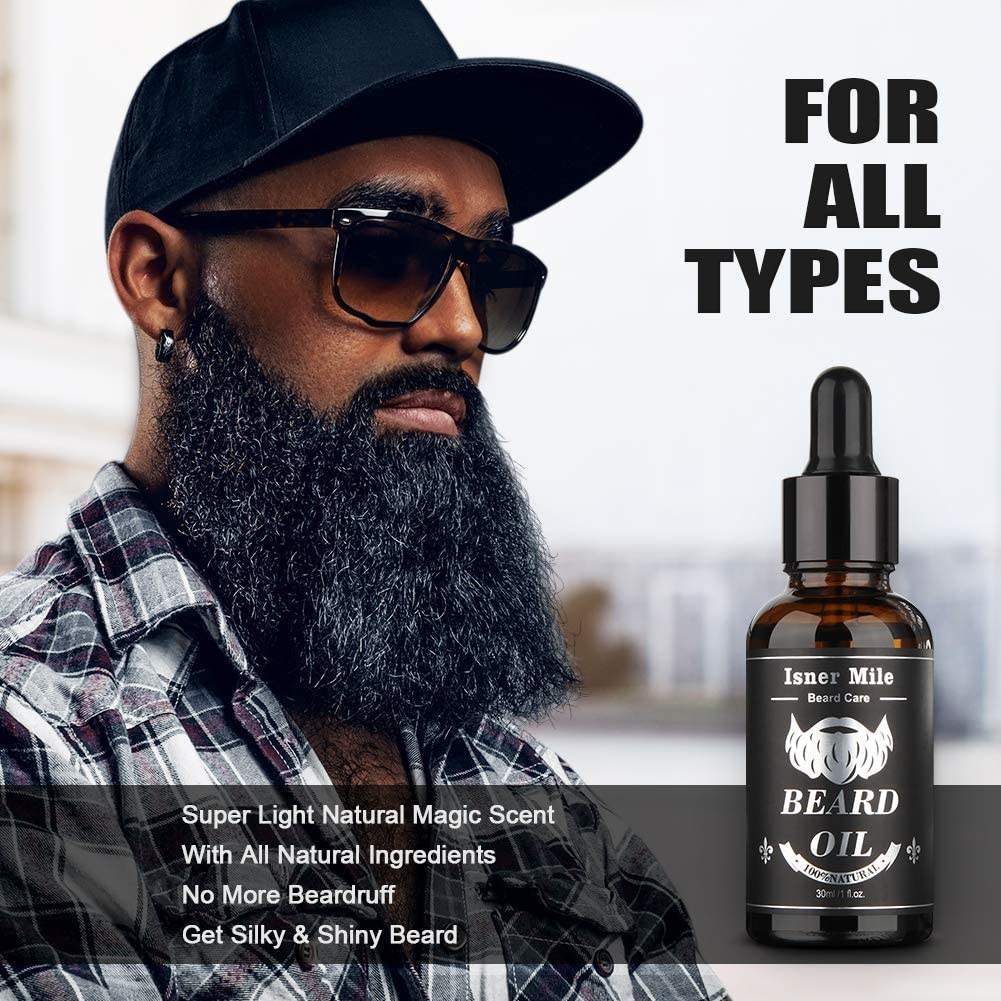 100% Natural Beard Growth Oil Mens Gift Set Castor Oil Serum Conditioner Grooming Kit