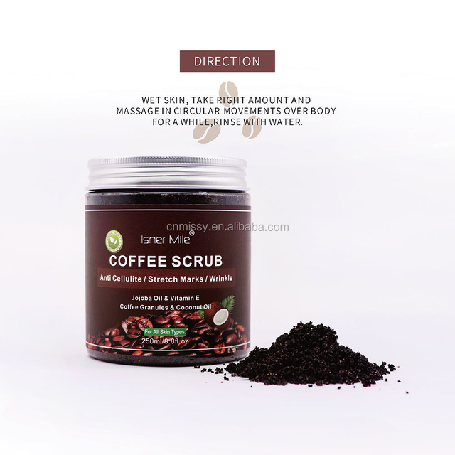 OEM/ODM In Stock 100% Natural Exfoliating Coffee Bean Body Face Care Scrubs