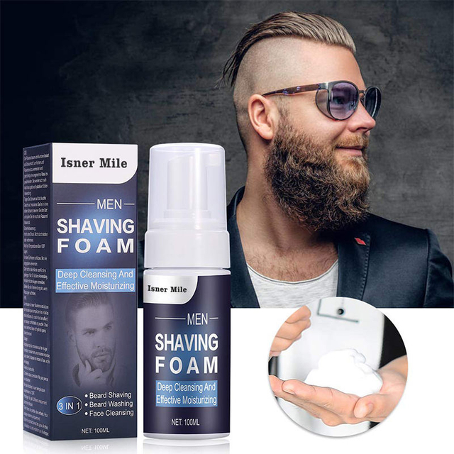 Organic Natural Private Label Mens Hair Beard Care Foam beard washing face cleaning shaving Cream
