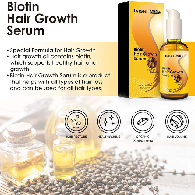 Natural Vegan organic Hair Growth Serum Vegan Organic Nourishing Scalp Hair Care Oil Hair Loss Growth Serum
