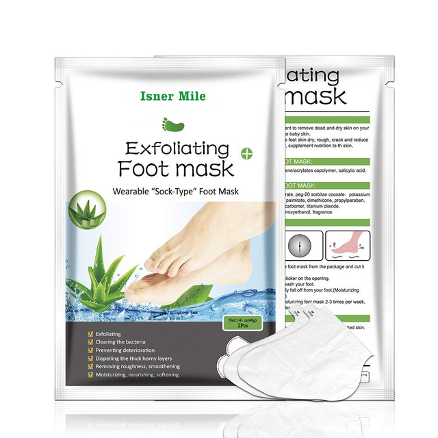 Custom logo natural aloe vera foot spa peel exfoliating foot mask peeling