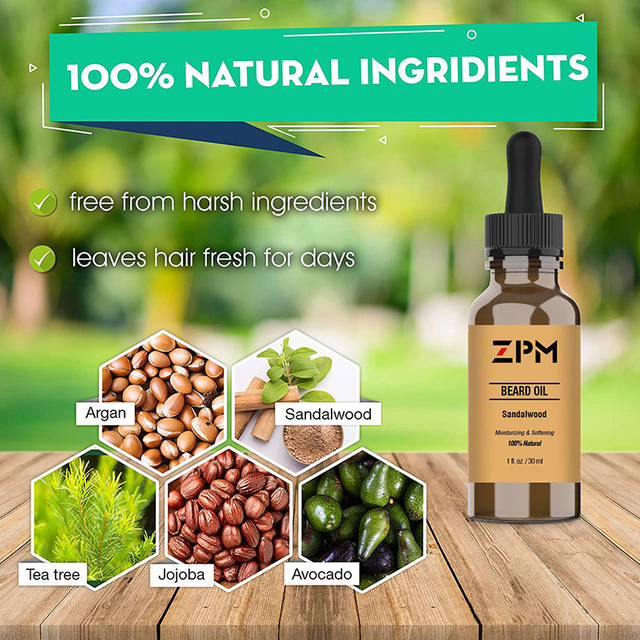 Men's sandalwood beard growth oil products natural grooming and care beard oil