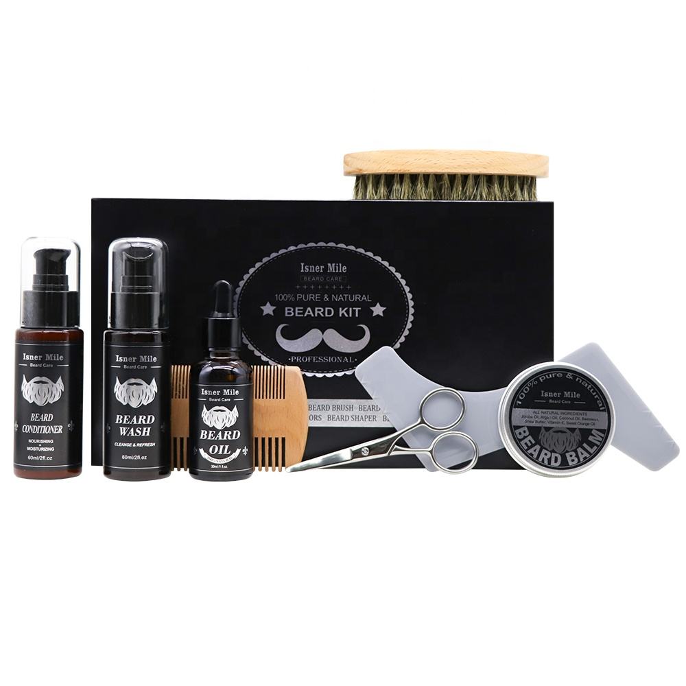 Men 100% Natural Beard Care Oil Balm Gift Set Beard Grooming Kit