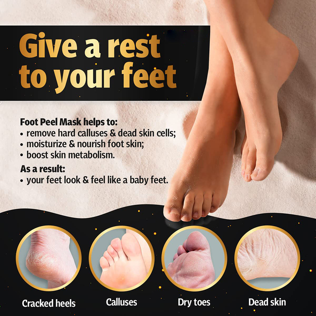 Exfoliating Cracked Dead Skin Calluses Revitalizing Lavender Booties Soft Sheet Foot Peel Mask Socks