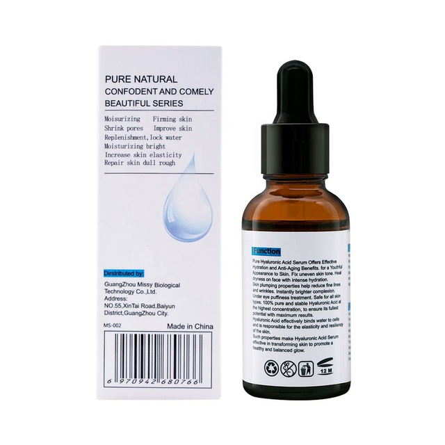 MISSY Biological OEM/ODM Private Label 100% Pure Vitamin E Plant Extract Facial Serum Hyaluronic Acid Serum