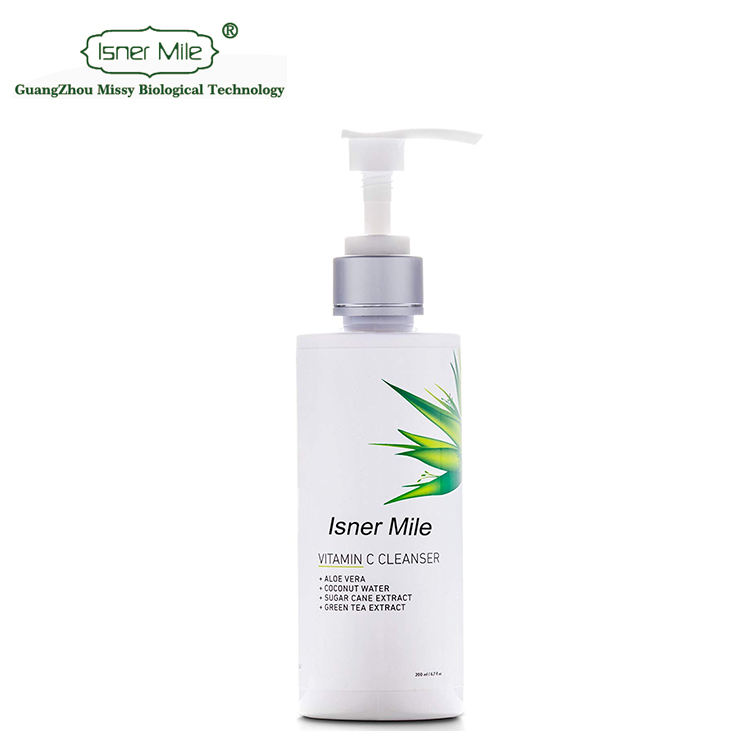 OEM/ODM Private label 200ml Anti Aging Wrinkle Reducing Gel Face Wash Natural Ingredients Aloe Vera Vitamin C Facial Cleanser