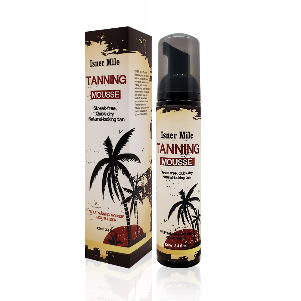 Organic Vegan Dark Self-tan Foam Sunless Tanning Glow Mousse