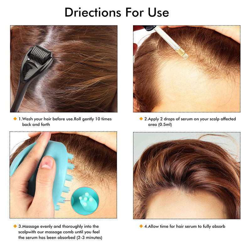 Private label argan biotin serum strengthen hair roots anti-hair loss solution hair growth kit