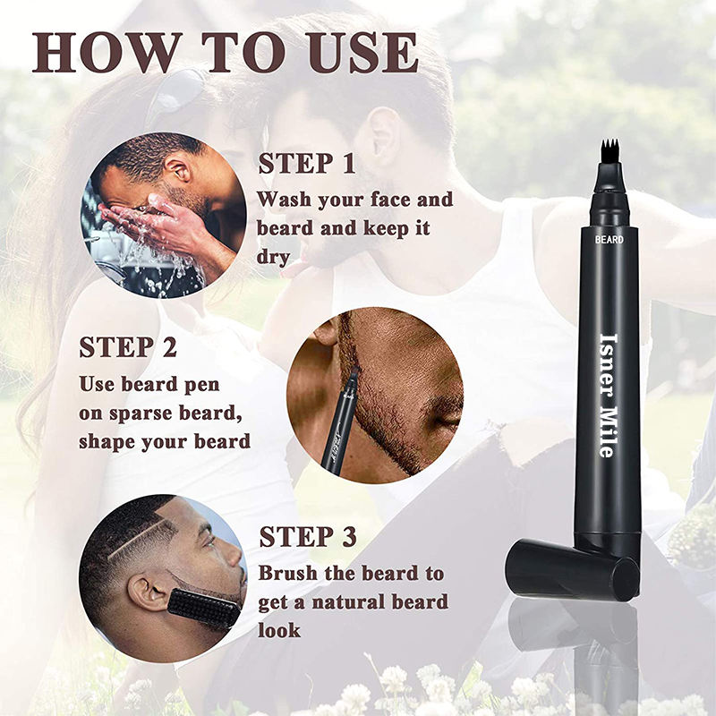 Private Label Beard Filling Filler Pencil Beard Pen for Facial Hair Repair Beard filling Pen Kit