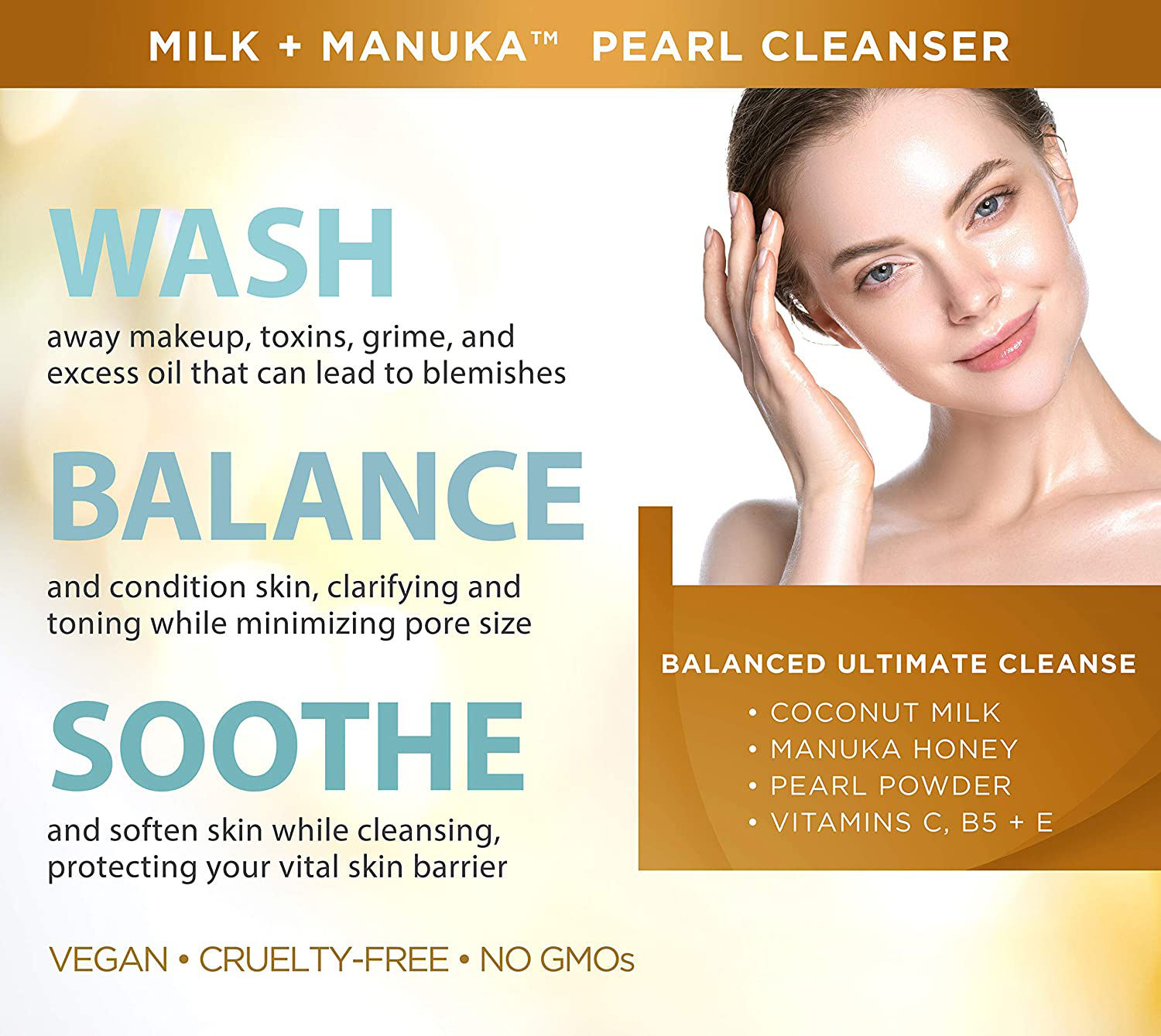 Organic Skin Care Minimize Pore Blackheads Acne Coconut Milk Manuka Honey Gentle Gel Face Wash Cleanser