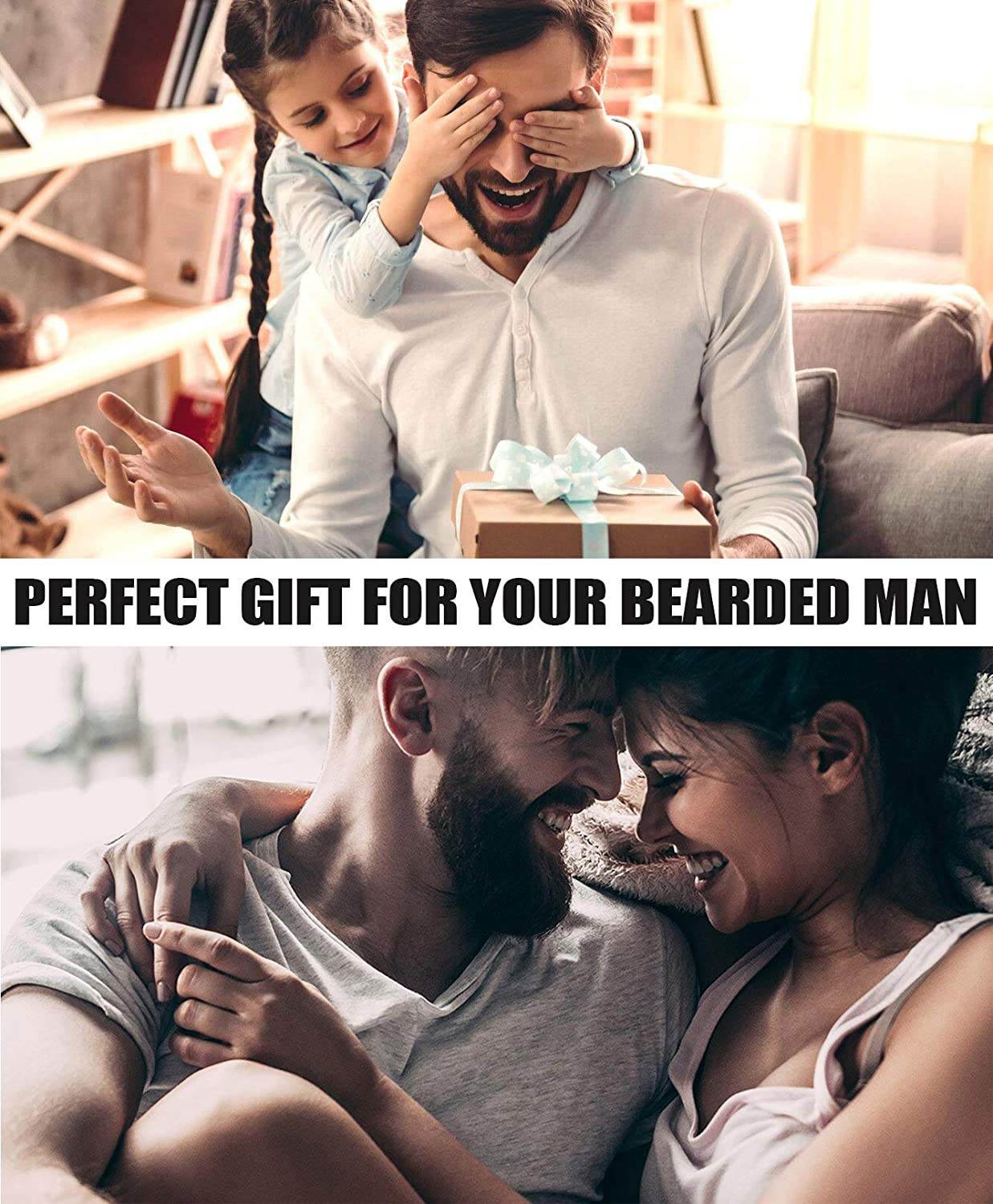 100% Natural Beard Growth Oil Mens Gift Set Castor Oil Serum Conditioner Grooming Kit