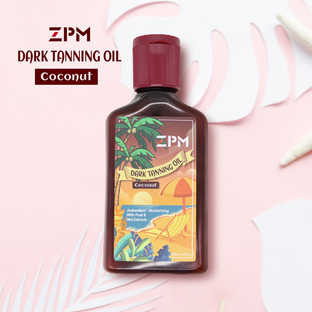 ZPM 100% Natural Outdoor Quick Dry Tanning Oil Deep Brown Dark Coconut SunTanning Oil 125ML