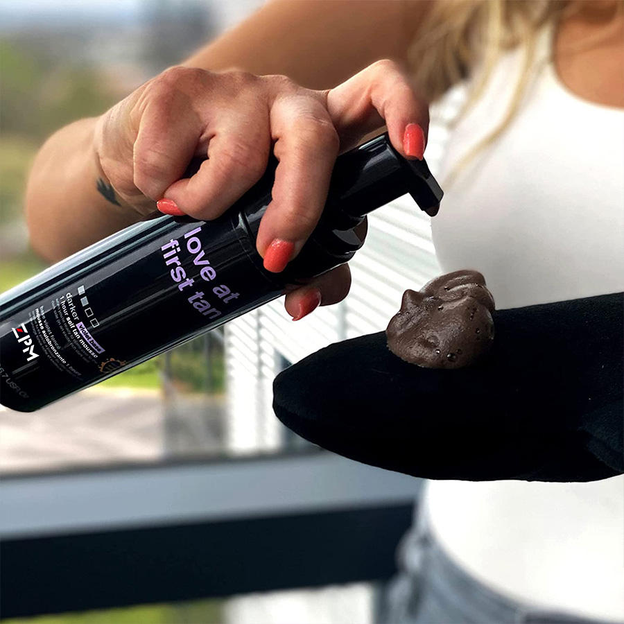 OEM Private Label Ultra Dark Self Tan Enhancer Tanner Shimmering Tanning Spray Mousse Vegan And Organic