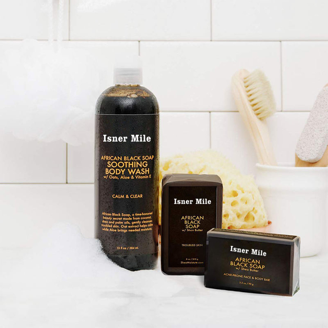 Body Cleaning Moisturizing Refreshing Natural Vegan black soap Body Wash set
