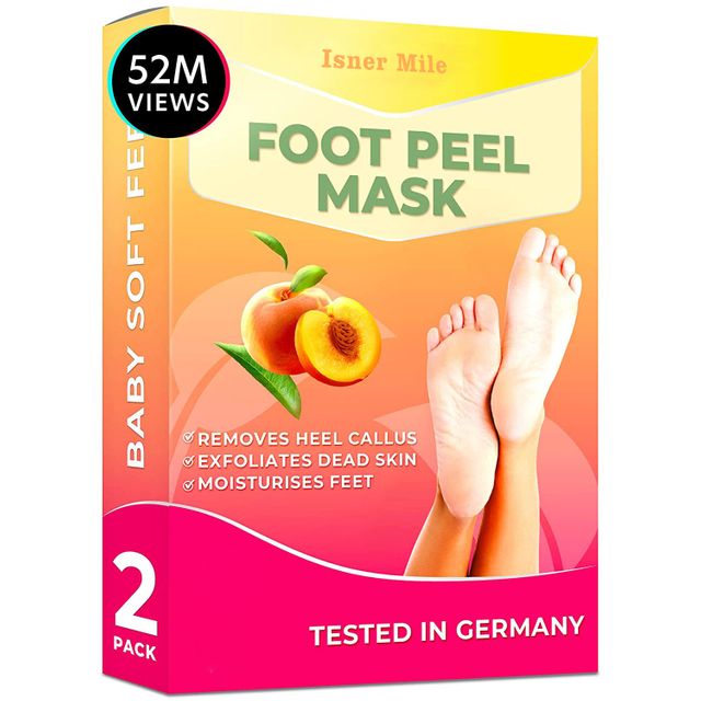 Natural peach feet peeling mask whitening foot spa peel exfoliating foot mask