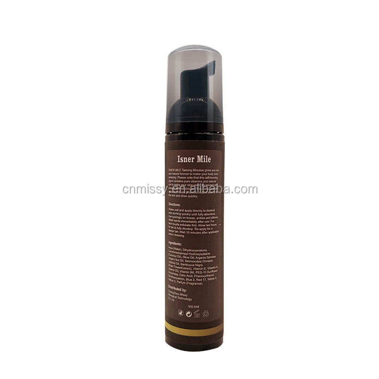Organic Vegan Dark Self-tan Foam Sunless Tanning Glow Mousse