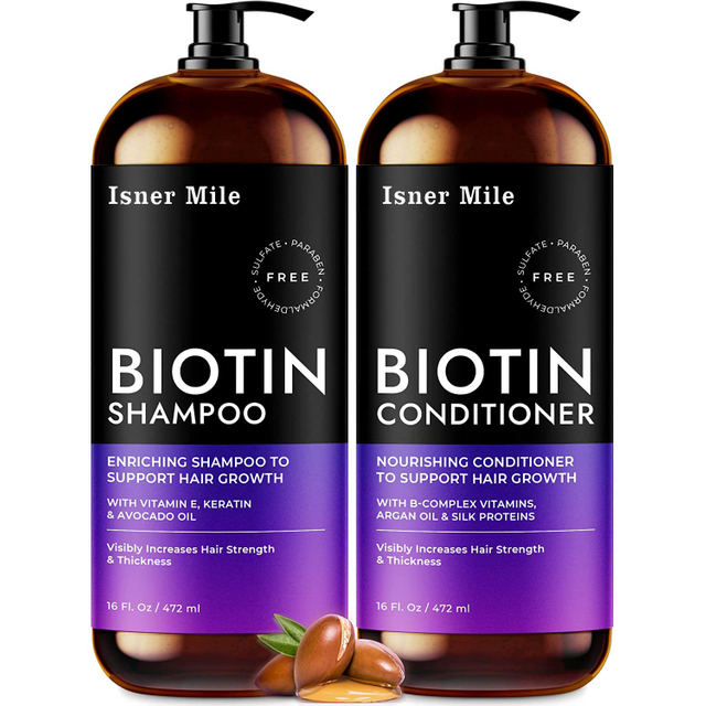 Private Label Natural Moisturizing Anti loss Hair Wash Vegan Hair Growth Biotin Shampoo And Conditioner Kit