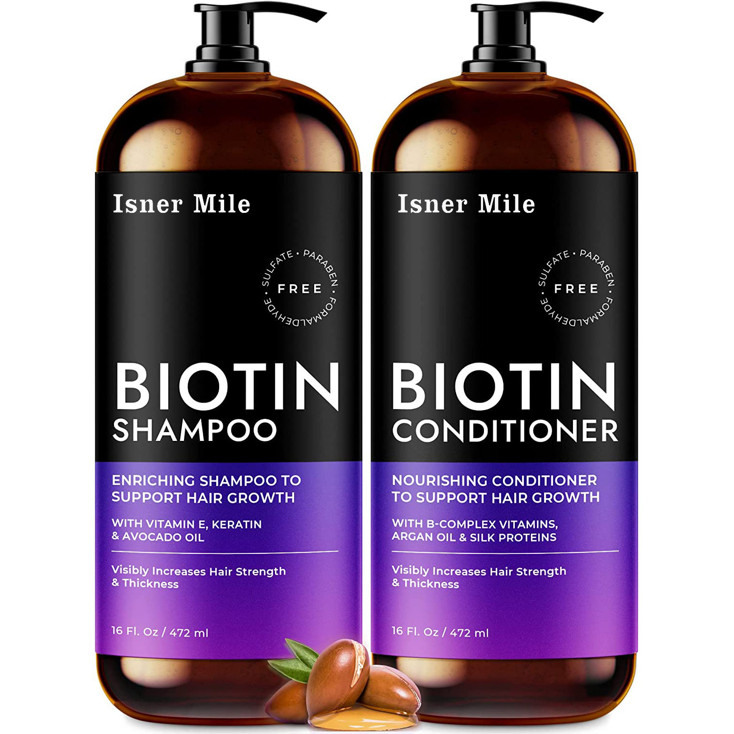 Private Label Natural Moisturizing Anti loss Hair Wash Vegan Hair Growth Biotin Shampoo And Conditioner Kit