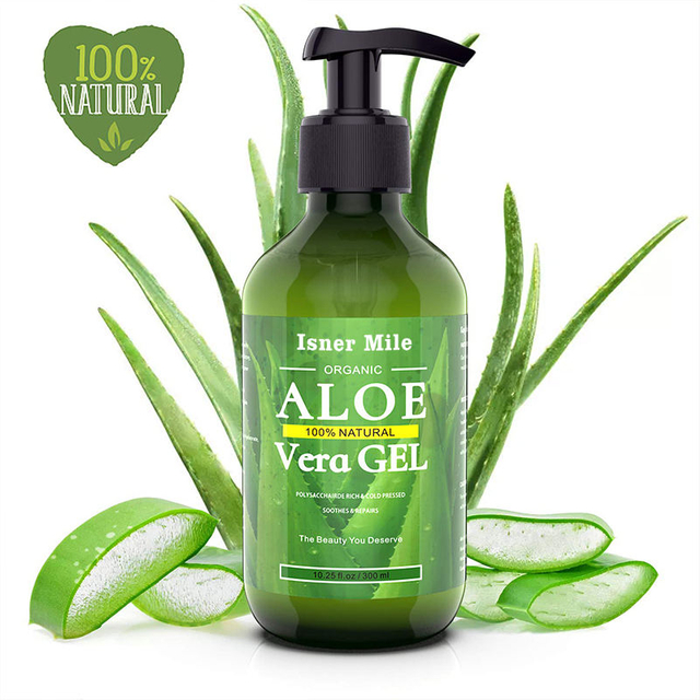 100% Natural Organic moisturizing soothing hair care sunburn relief body cold pressed aloe vera gel