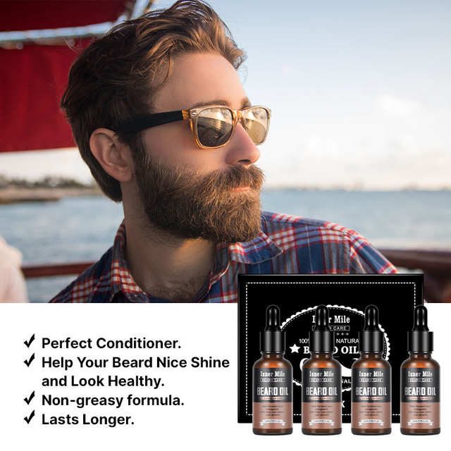 Men's sandalwood grooming beard care set growth products beard oil kit