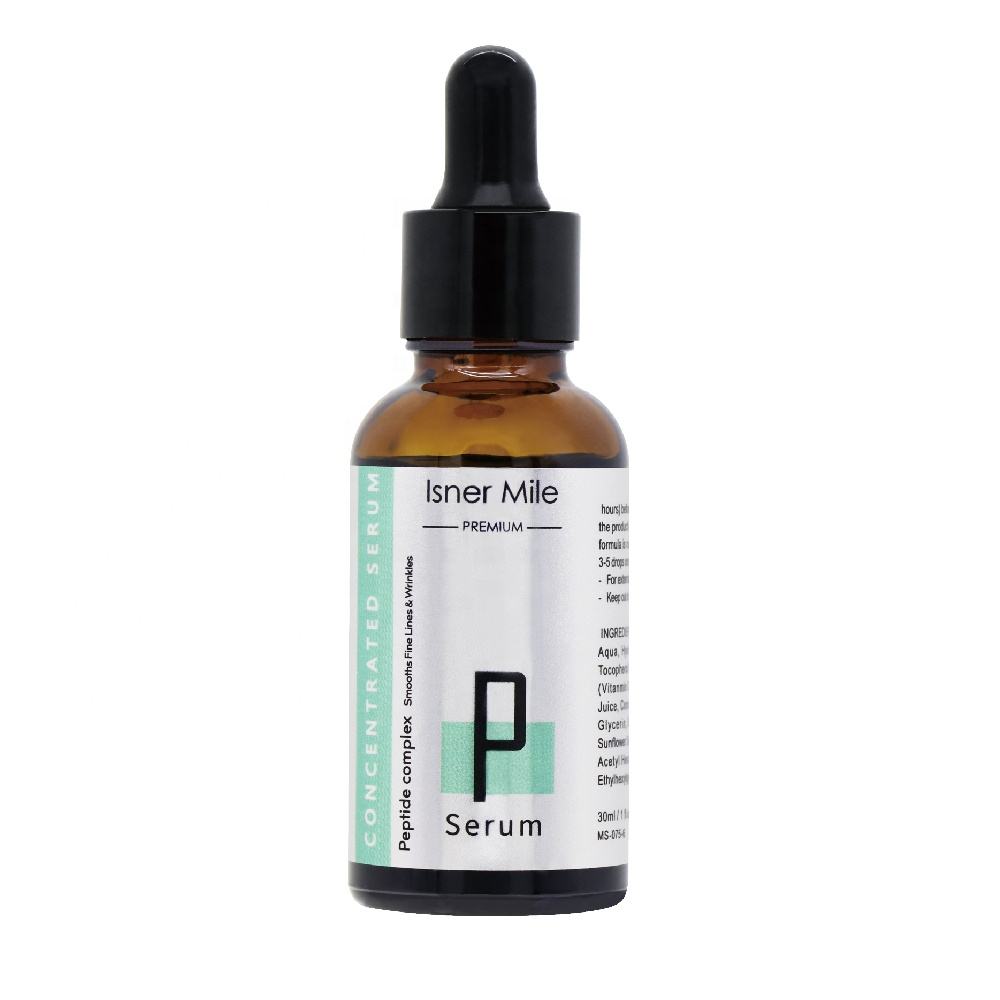 Isner Mile OEM/ODM Wrinkle Moisturizing Whitening Serum Hyaluronic Acid Collagen Anti-Aging Peptides Serum For Face