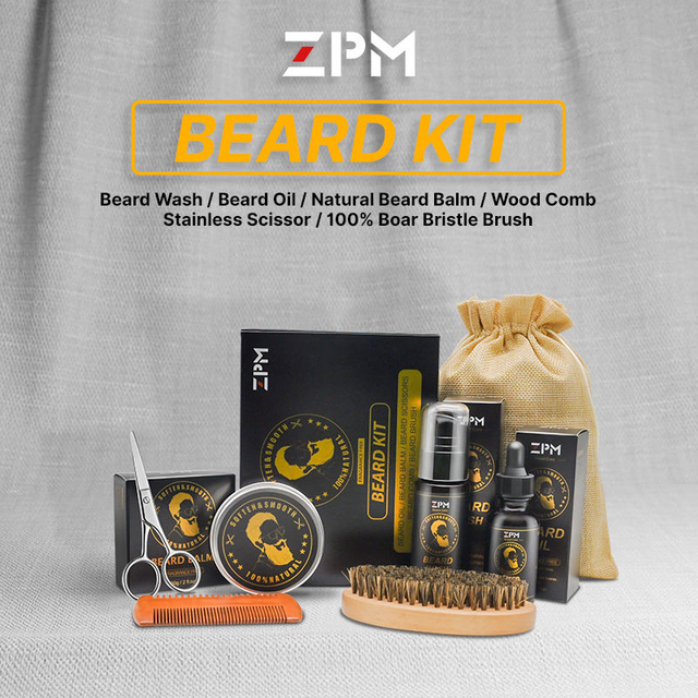 Customized Scented Men Private Label Beard Set Grooming Beard Care Grow Kit