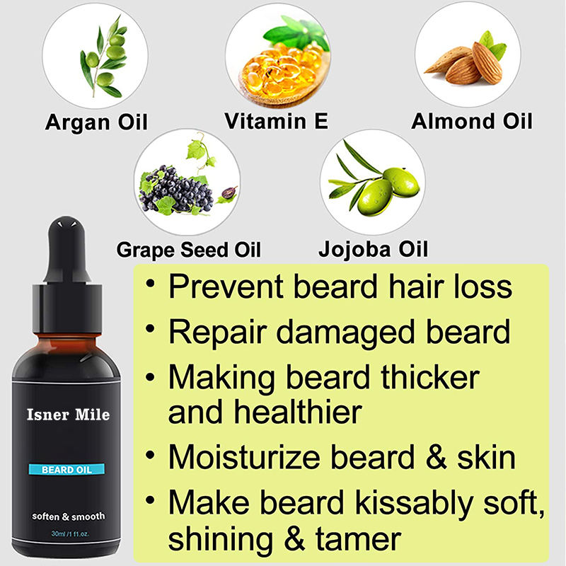 Stimulate Promote Beard Mustache Oil Balm Comb Beard Growth Roller Kit set