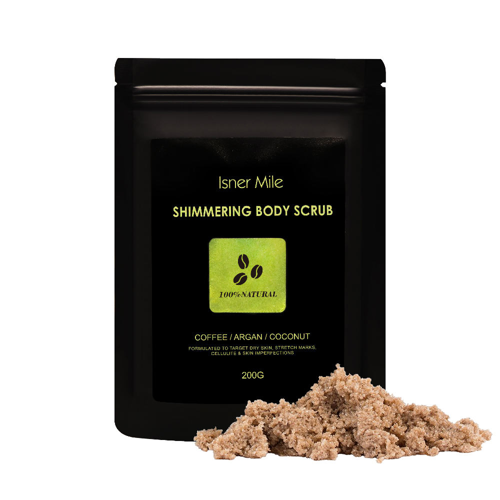 ODM/OEM Private label Organic Vegan Glowing Exfoliator Smooth Skin Coffee Shimmering Body Scrub