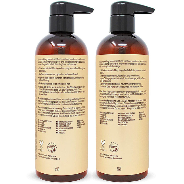 Private label hair care anti-aching anti-hair loss growth Moisture Rich Advanced Therapy Shampoo and Conditioner