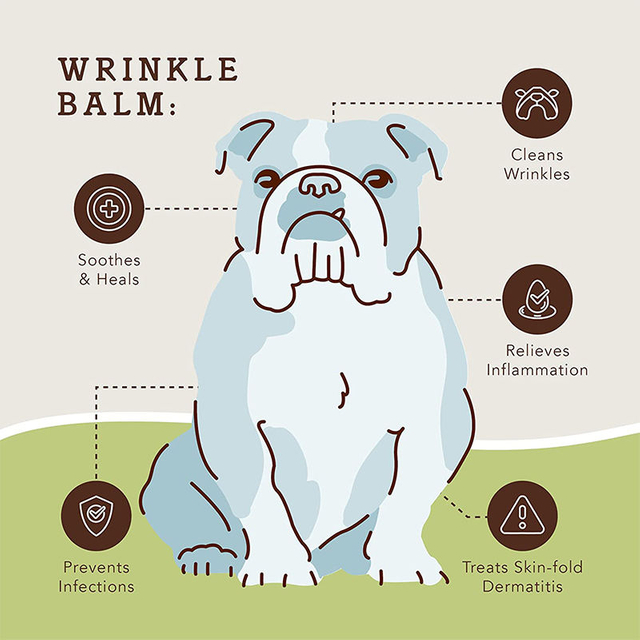 Healthy Natural Moisturizing Wrinkle Balm for Dog Cleaning and Deodorizing Dog Balm for Grooming Faces Paws and Butts