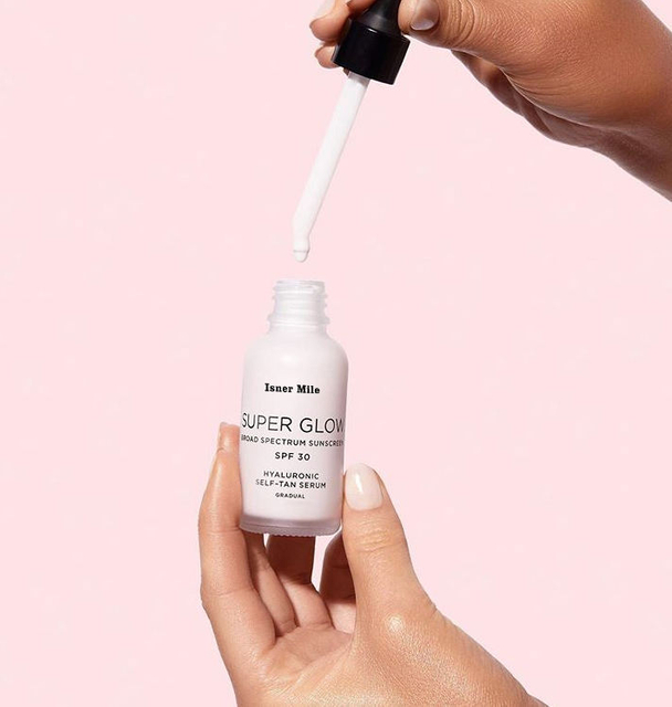 Super Glow Face Tan Serum Self Tanning Drops SPF 30 Hydrating Self Tanner Sunless Tanning Lotion