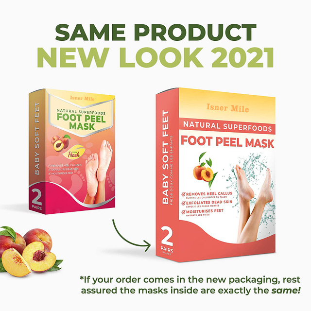 Natural peach feet peeling mask whitening foot spa peel exfoliating foot mask