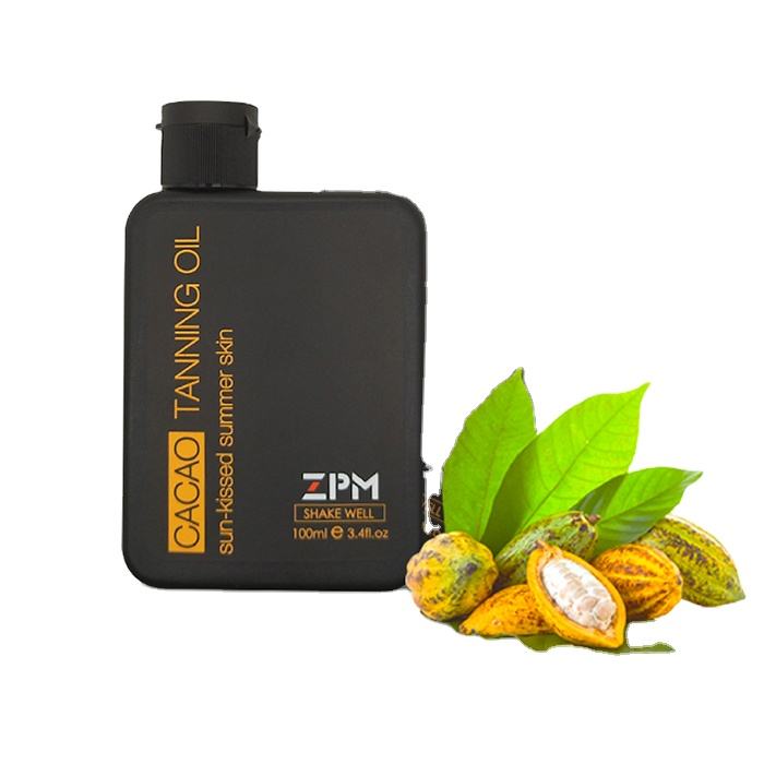 OEM/ ODM ZPM 100ML Cacao Tanning Oil with SPF6 Sun Tan Chocolate tanner Sun Body Oil In Stock