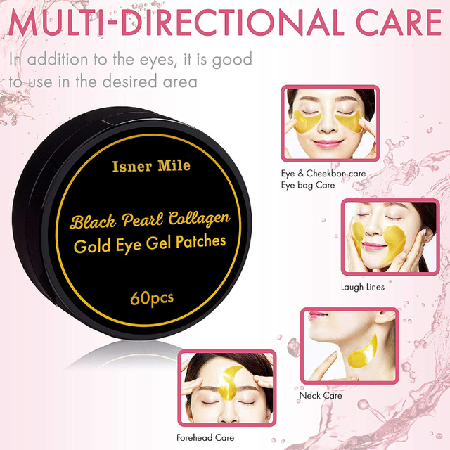 Dark Circles Under Eye Bags Treatment Black Pearl Gold Collagen Eye Patch Anti Wrinkle Eyes Gel Sleep Mask